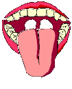 Gif animé bouche violette